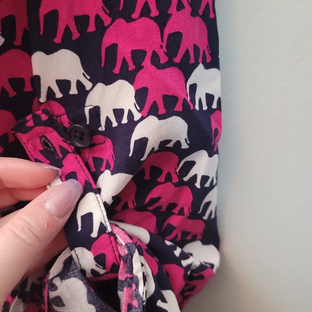 Crown & Ivy Elephant Print Button Up - Image 4