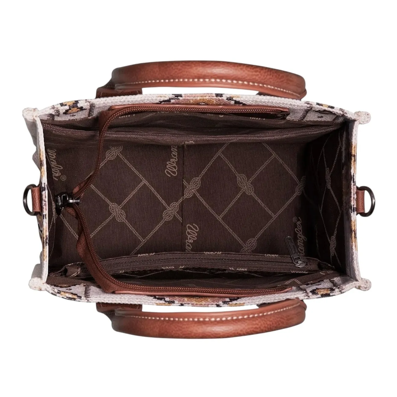 NWT! Wrangler Southwestern Small Canvas Tote/Crossbody in Coffee - Image 5