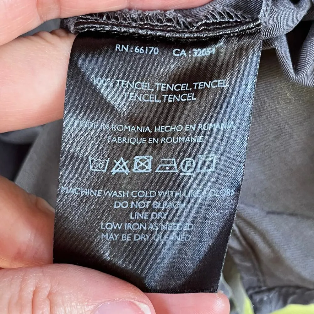 Anthropologie Maeve Women's Grey 100% Tencel Tie Front Blouse Size M - Image 9