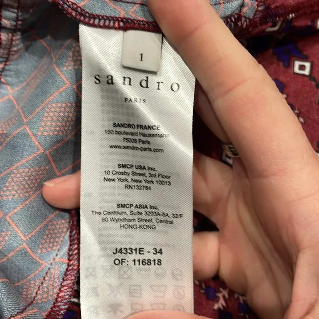 Sandro‎ Paris Dua Asymmetric Patchwork Maxi Skirt Small - Image 10