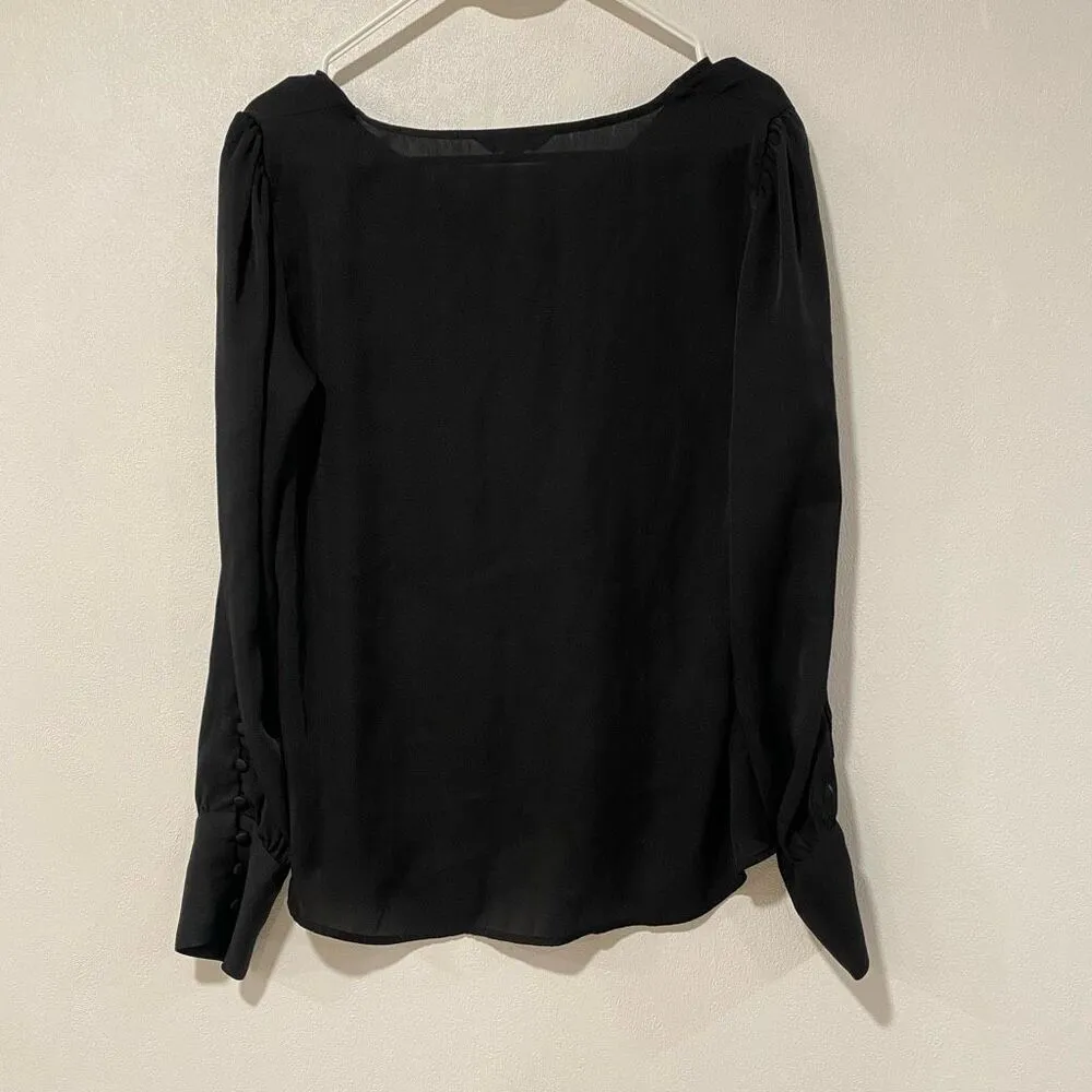 Express Black Long Sleeve Blouse with Button Cuffs – Size S - Image 2