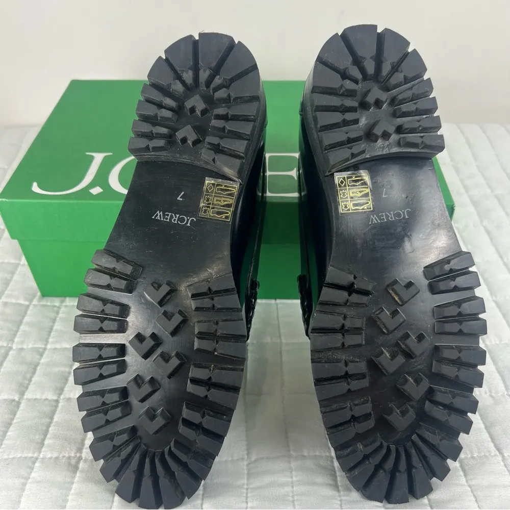 J. Crew Winona lug-sole penny loafers spazzolato leather Black Size 7 *Flawed** - Image 11