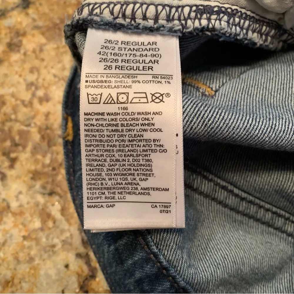 Gap High Rise Barrel Jeans Womens 2 26R Blue Baggy Denim Cotton 90s - Image 7