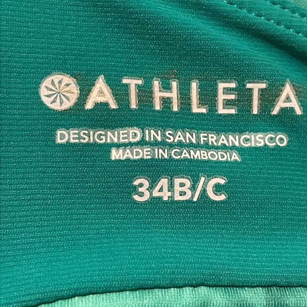 Athleta Maldives Bikini Top woman Green tie dye underwire swimwear New 34B/C - Image 2