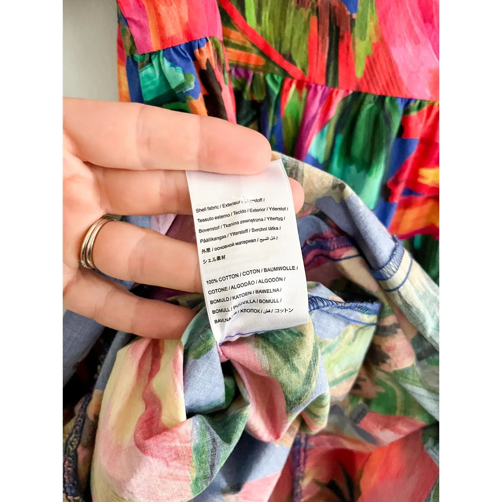 Farm Rio | Banana Mix Cross Stitch Midi Dress | Tropical Print |  Sz XS - Image 11