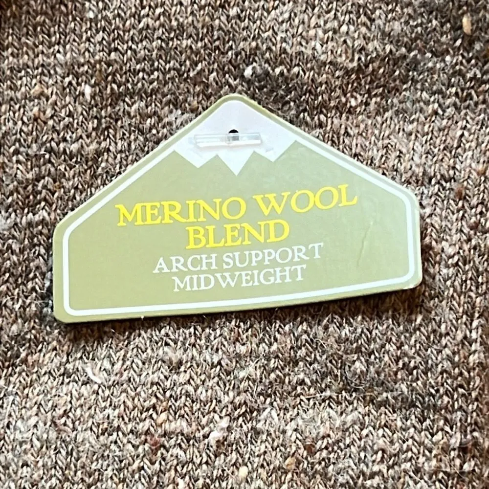 Alaska‎ Knits Outdoor Merino Wool Blend Midweight Crew Socks Fisherman Core D14 Tan - Image 2