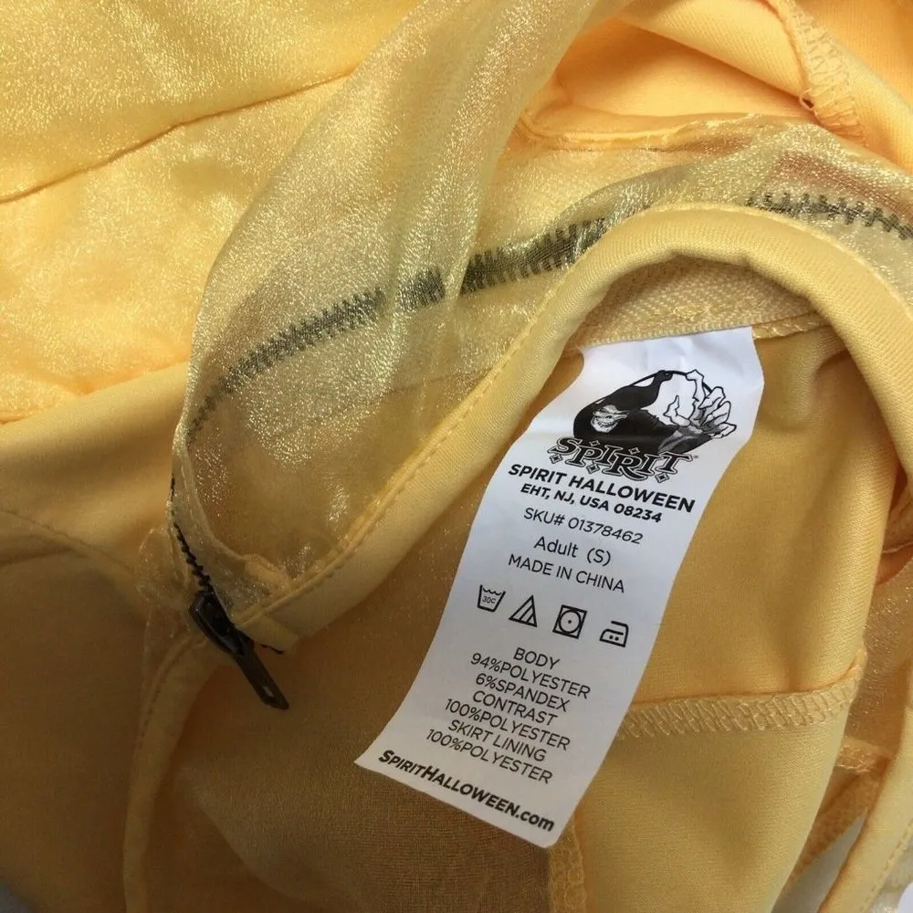 Spirit Halloween Yellow Organza Womens Costume Dress Size S 4-6 DIY - Image 4