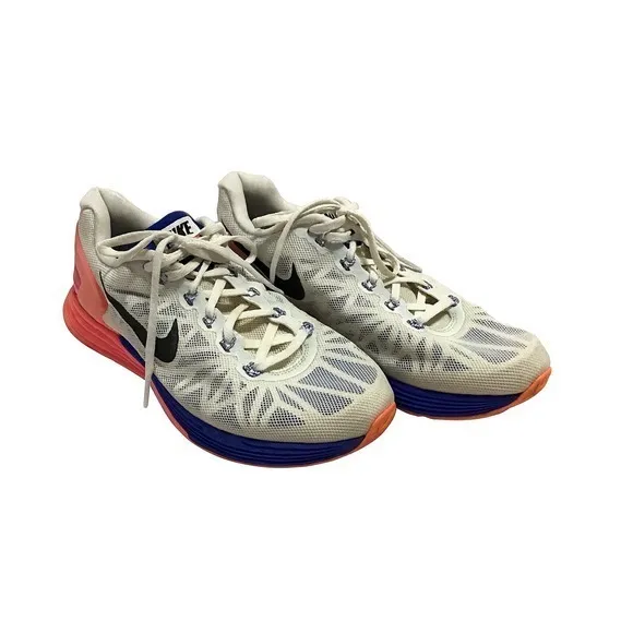 NIKE LUNARGLIDE 6  WOMEN'S RUNNING SHOES in‎ WHITE/PINK/COBALT SIZE 10 PRE-OWNED - Image 9