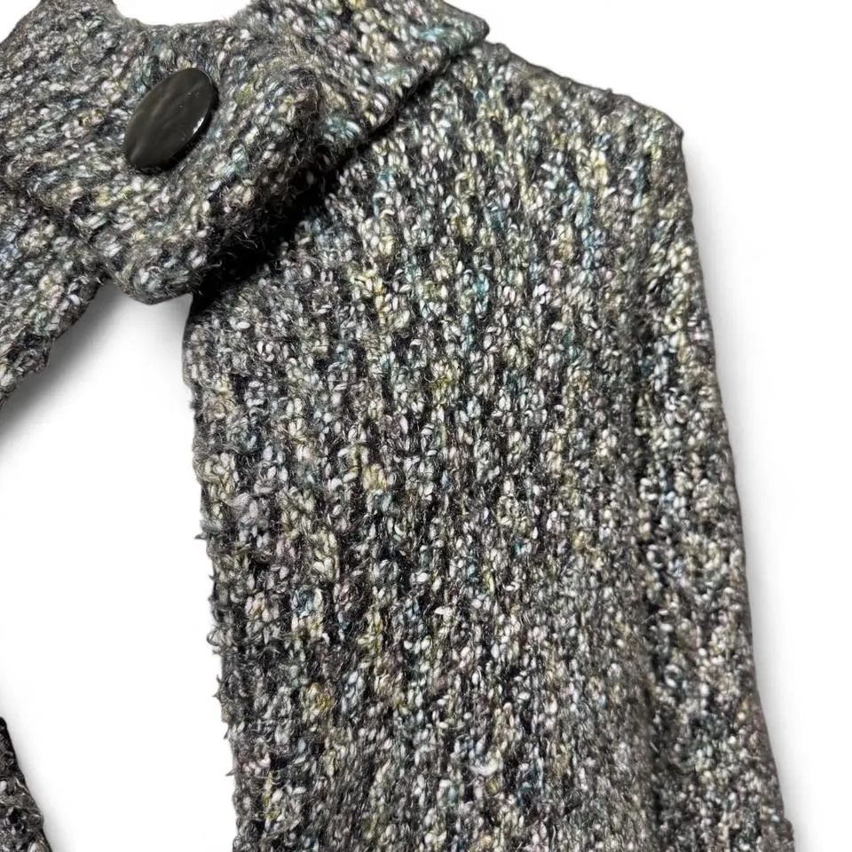 Vintage Carole Little Poncho Sweater Cardigan Knit Wool Fall Academia Layering Green Size L - Image 3