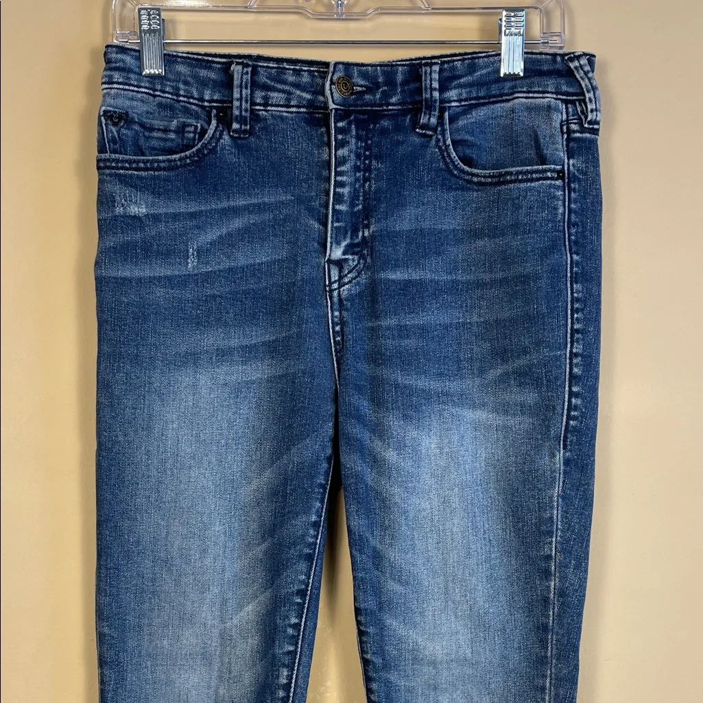 True Religion Women’s Halle High Rise Super Skinny Distressed Medium Wash Jeans - Image 2