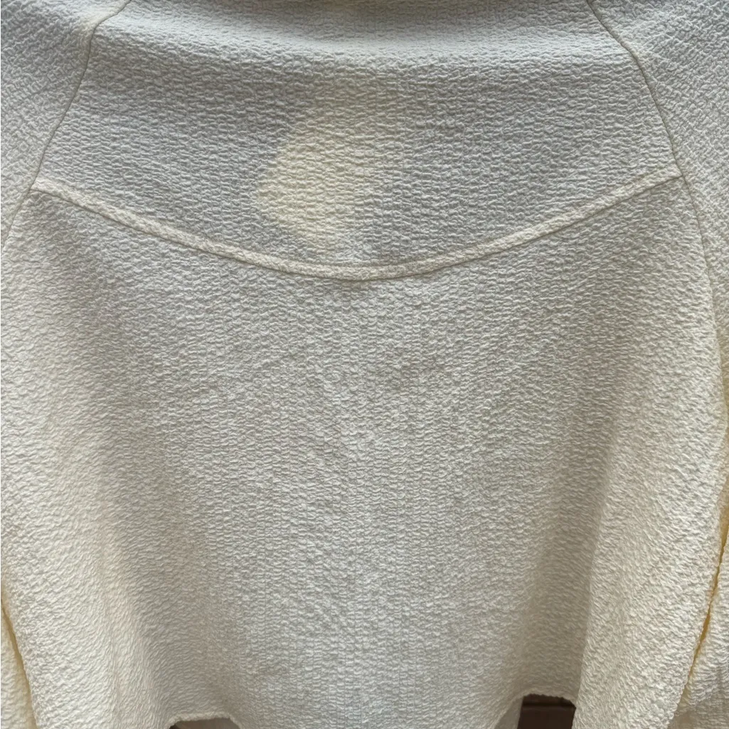 Promesa Romantic Blouse Top Womens Size Medium Puff Sleeve Cream Off White Fairy - Image 6