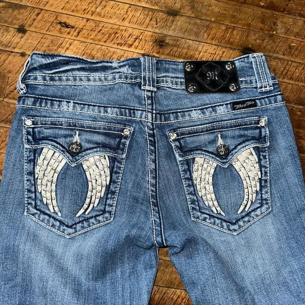Miss Me bling wings festival western 29 easy Capri jeans - Image 2