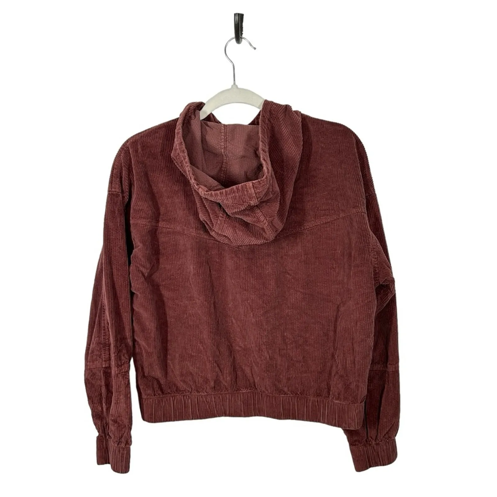 American Eagle Corduroy Cropped Bomber Jacket Brown/Rust Size Medium - Image 7