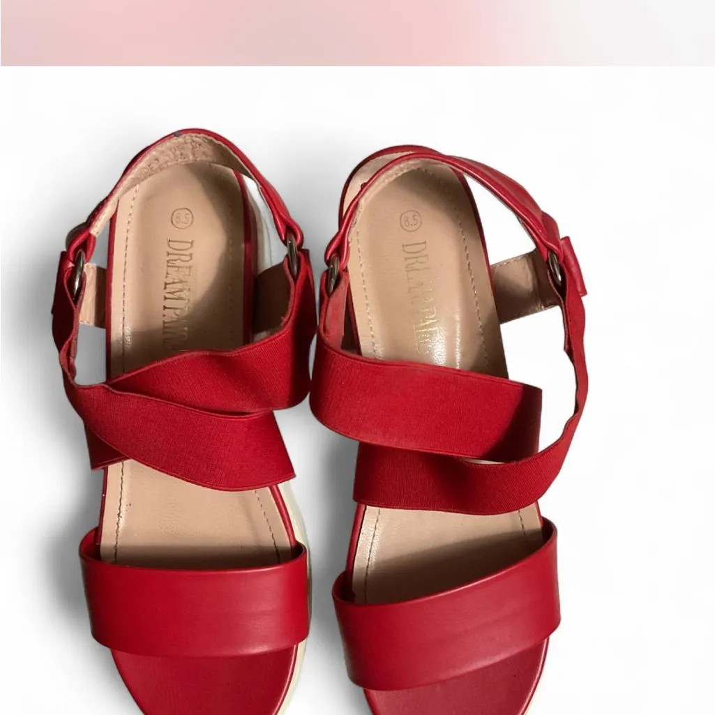 Dream Pairs Red Cross-Strap Sandals‎ - Image 2