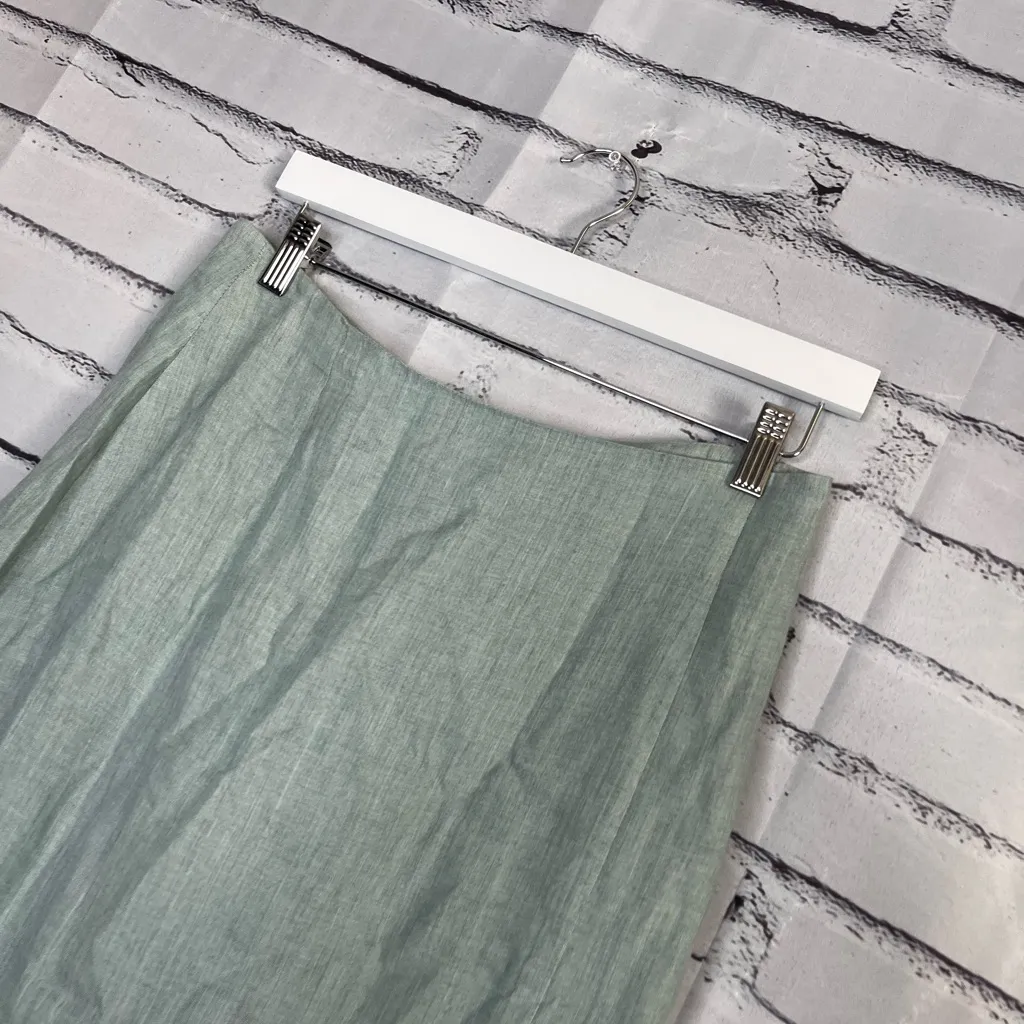 Margaret O’Leary Linen A-Line Maxi Skirt Slate Off-White Size M Cottagecore Boho - Image 7