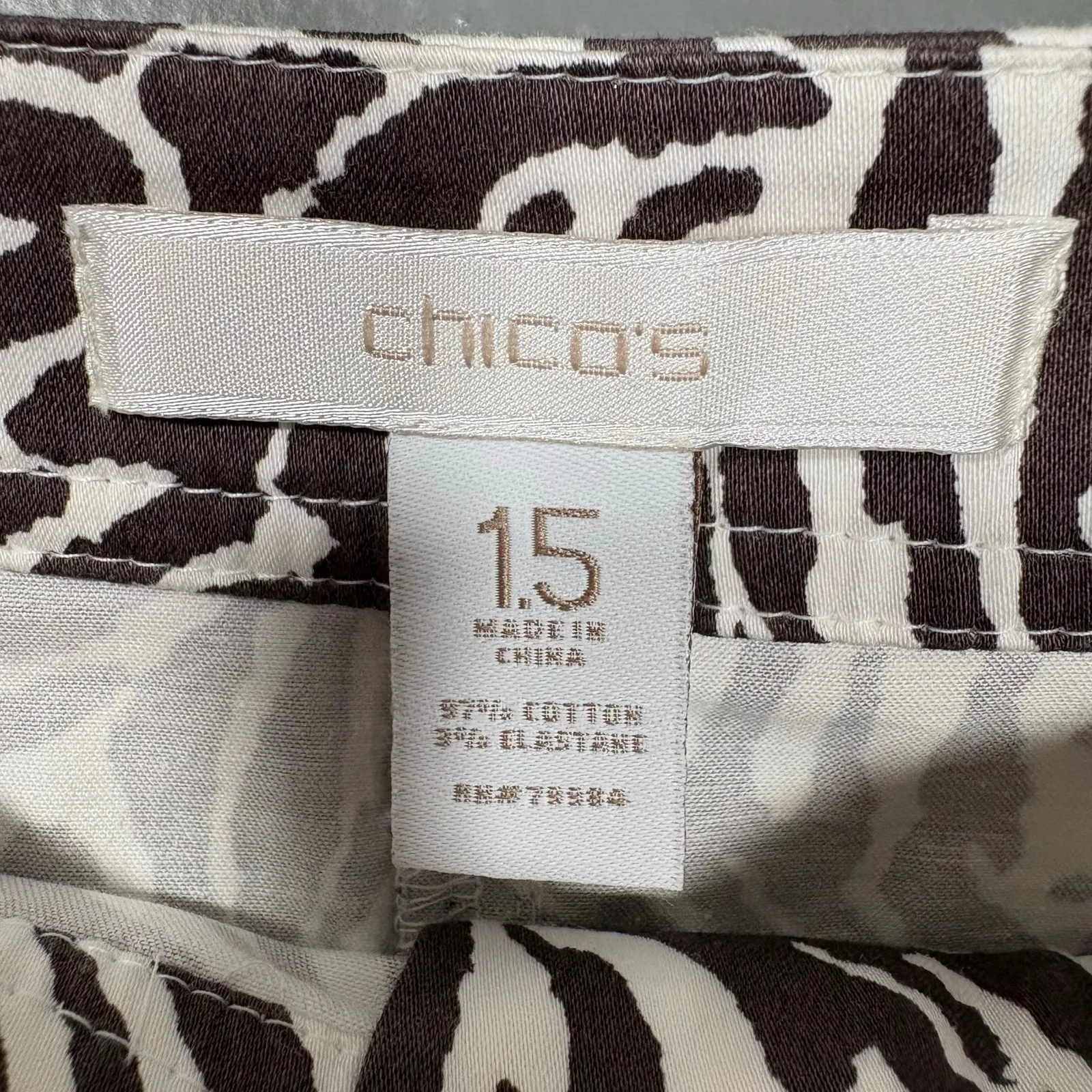 Chico's Women's Brown & White Zebra Print Pencil Skirt - Size 1.5 (Medium/10) - Image 5