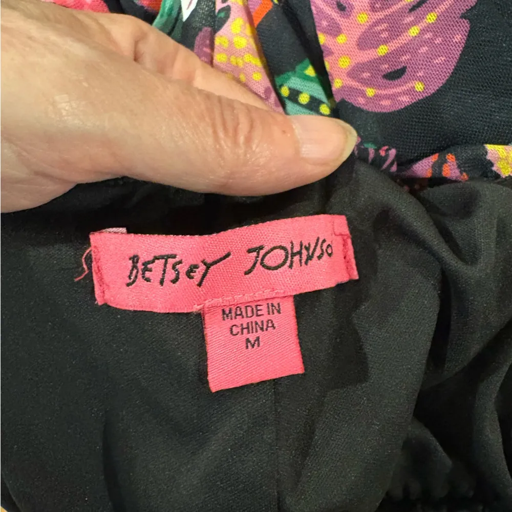 Betsy Johnson Paulina maxi mesh halter dress tropical jungle M - Image 5