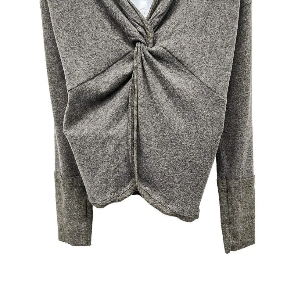 Love Riche Knot Twist Back Open Back V-Neck Fuzzy Soft Sweater Knit Top - Image 7