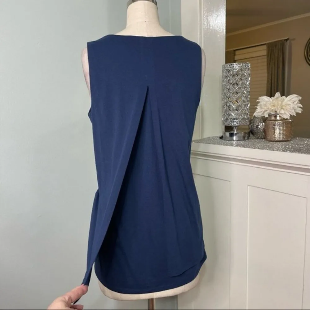 J.Jill Layered Cotton Tank Top Pure Jill Navy Blue Small - Image 8