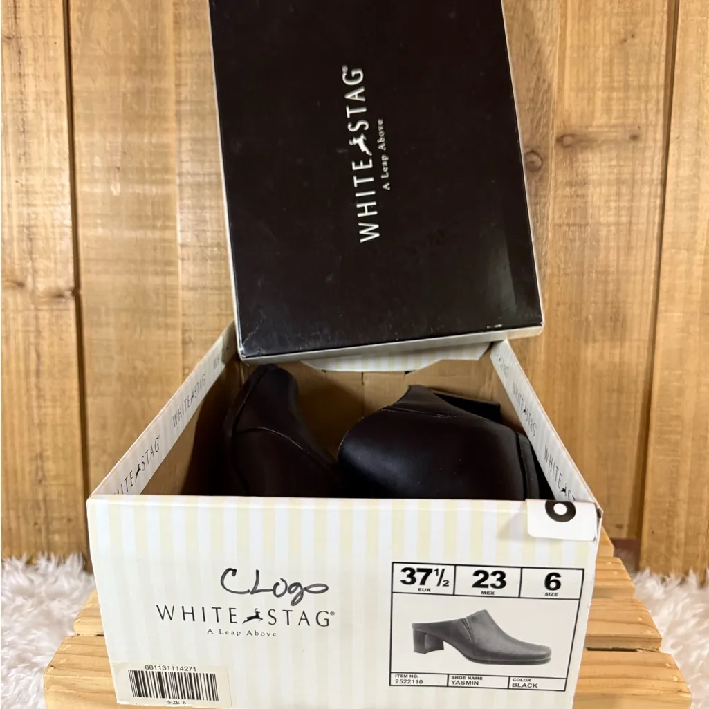 White Stag Women’s Slip Slide On Clog Shoes Black Yasmin Style Sz 6 W/ Box - Image 7