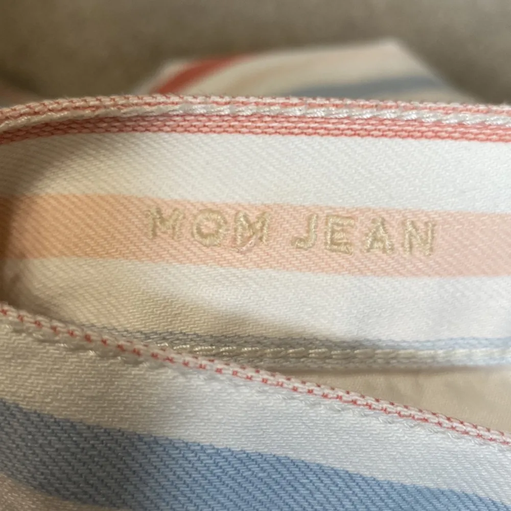 Peach Striped Mom Jeans Size 2 Long - Image 6