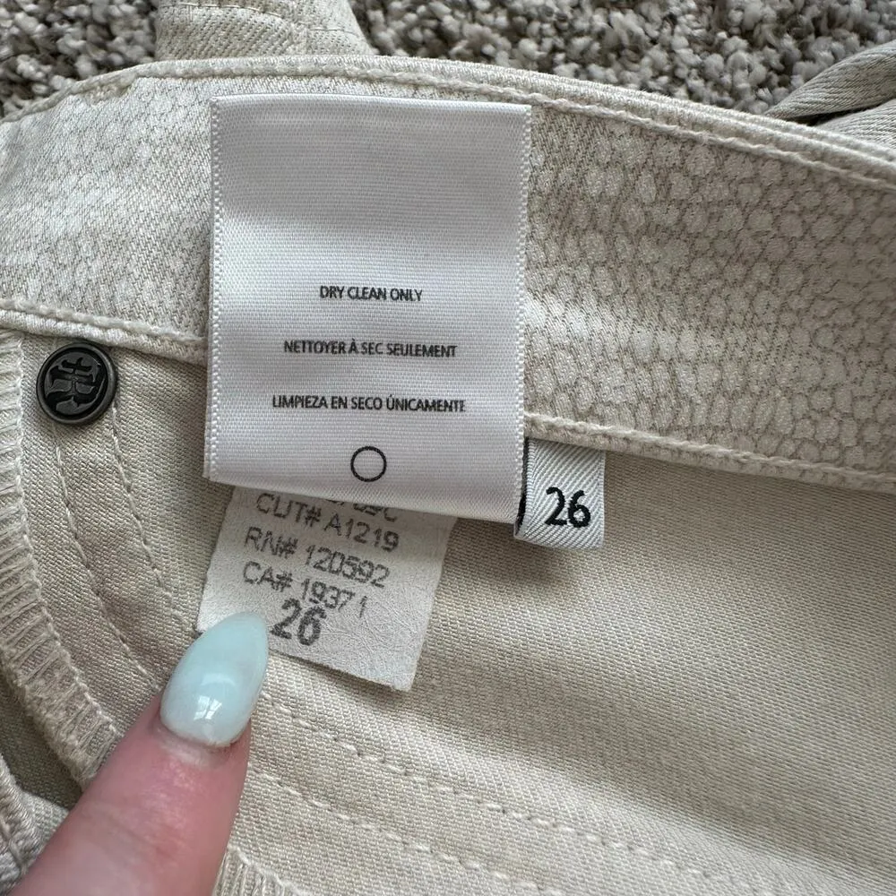 Rich & Skinny cream and tan snakeskin skinny jeans size 26 - Image 8