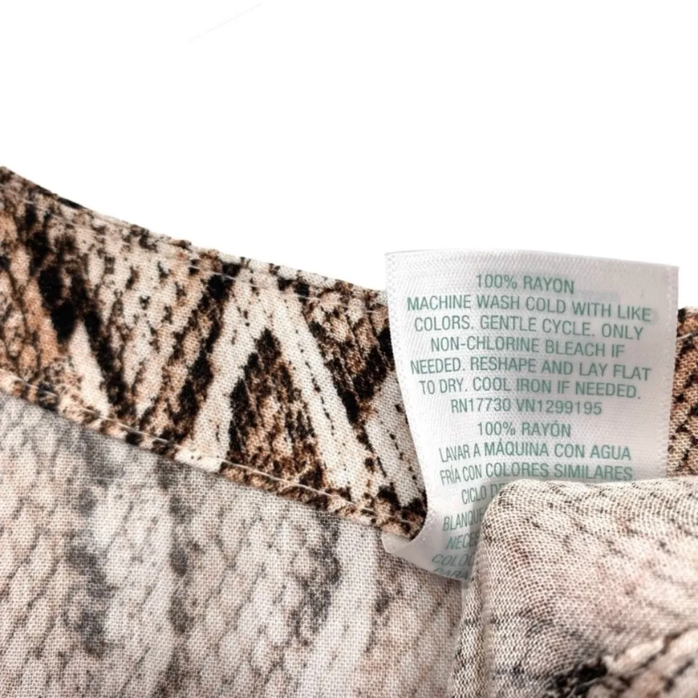 Kona Sol Snakeskin Print Tie Front Midi Kimono Coverup New - Image 9