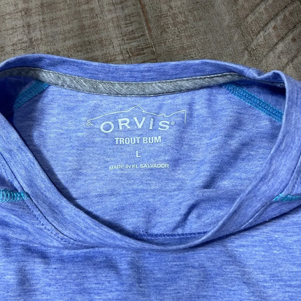 ORVIS Trout Bum Fishing Top Women’s sz. Large Blue Long Sleeve - Image 2