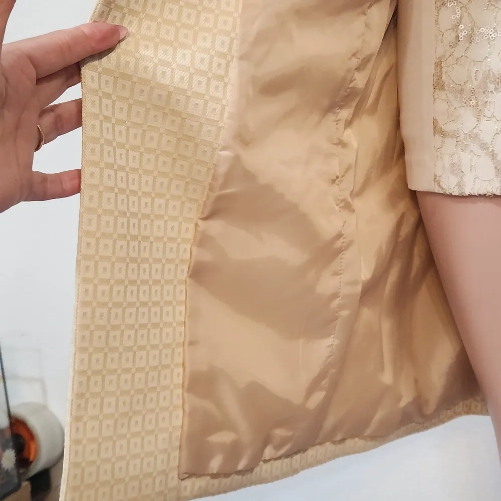 TAHARI by Arthur S. Levine Creamy Dreamy Vintage Style Trench Duster Coat Sz 8 - Image 8