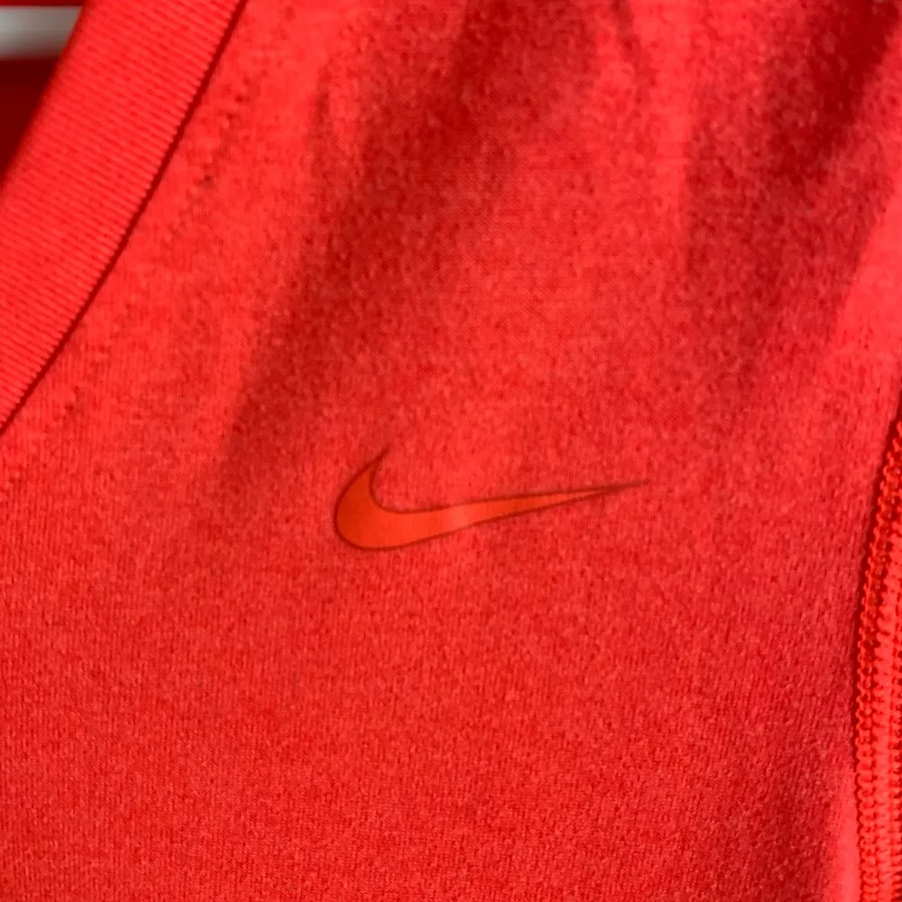 Nike Dri-Fit Orange V-Neck Regular Fit Short Sleeve Shirt - Image 5