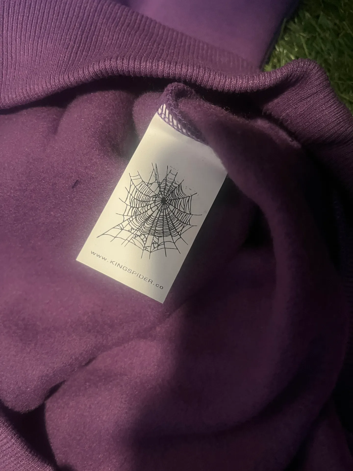 Sp5der Star OG Web Purple V2 Hoodie Size M - Image 6