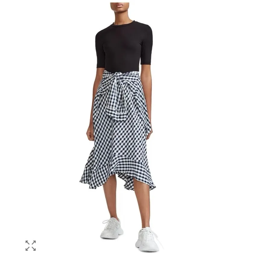 Maje Rapri Midi Dress Gingham Size 2 Parisian - Image 3