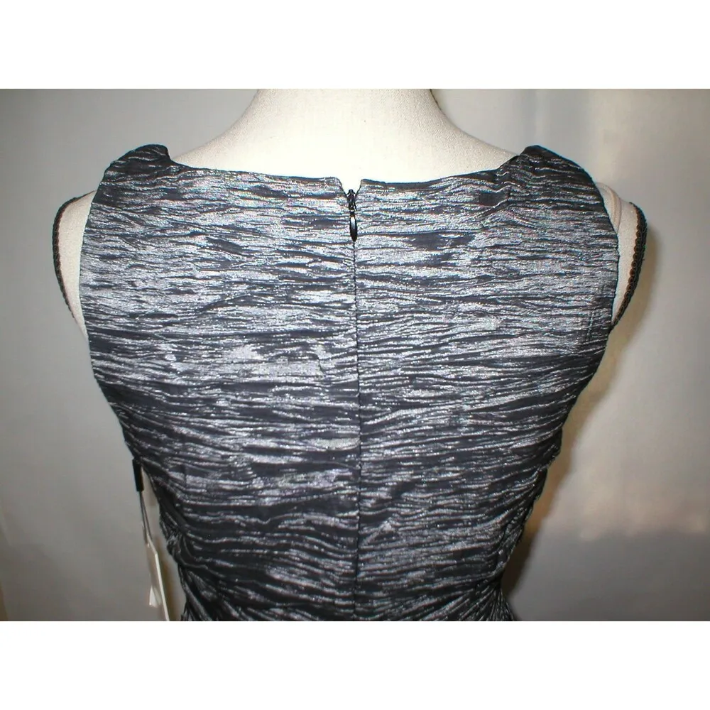 New Womens 10 Calvin Klein Dress Dark Gray Steel Ruched Party Date Work Office - Image 4