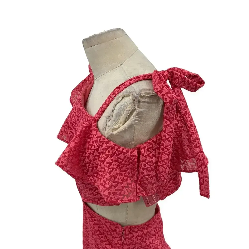 Tularosa x Revolve Belle Jumpsuit in Coral Pink One Shoulder Wide‎ Leg Medium - Image 8