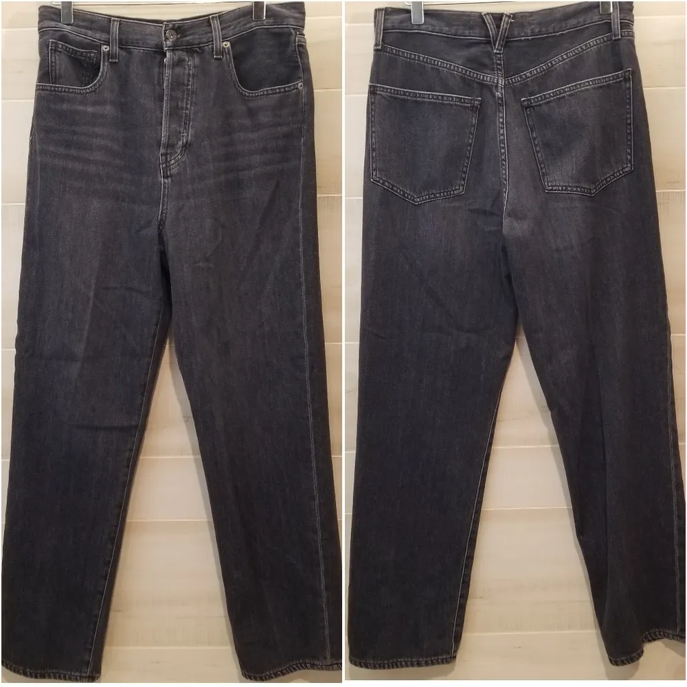 {30} Veronica Beard Blake Class Straight High Rise Washed Black Jeans - Image 2