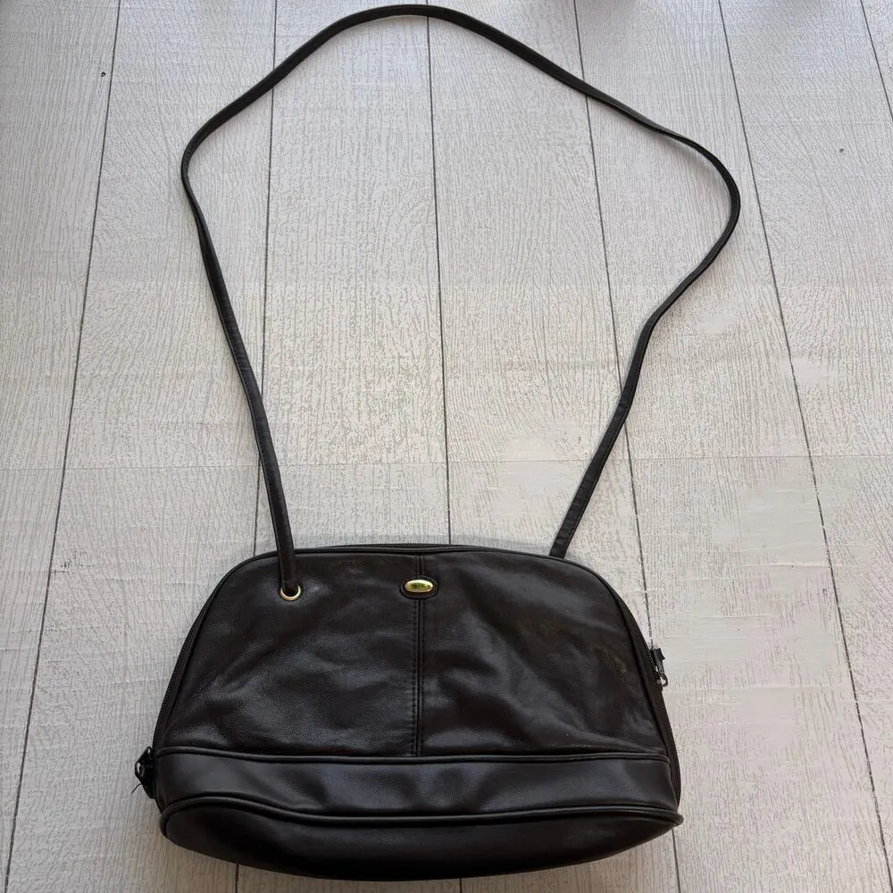 CB c.b. collections Brown Leather Crossbody Purse - Image 3