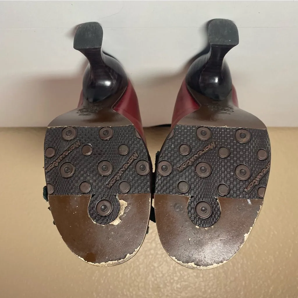 M by Morenatom Ladies Pom Pom Shoes Red And Black Size 6B - Image 9