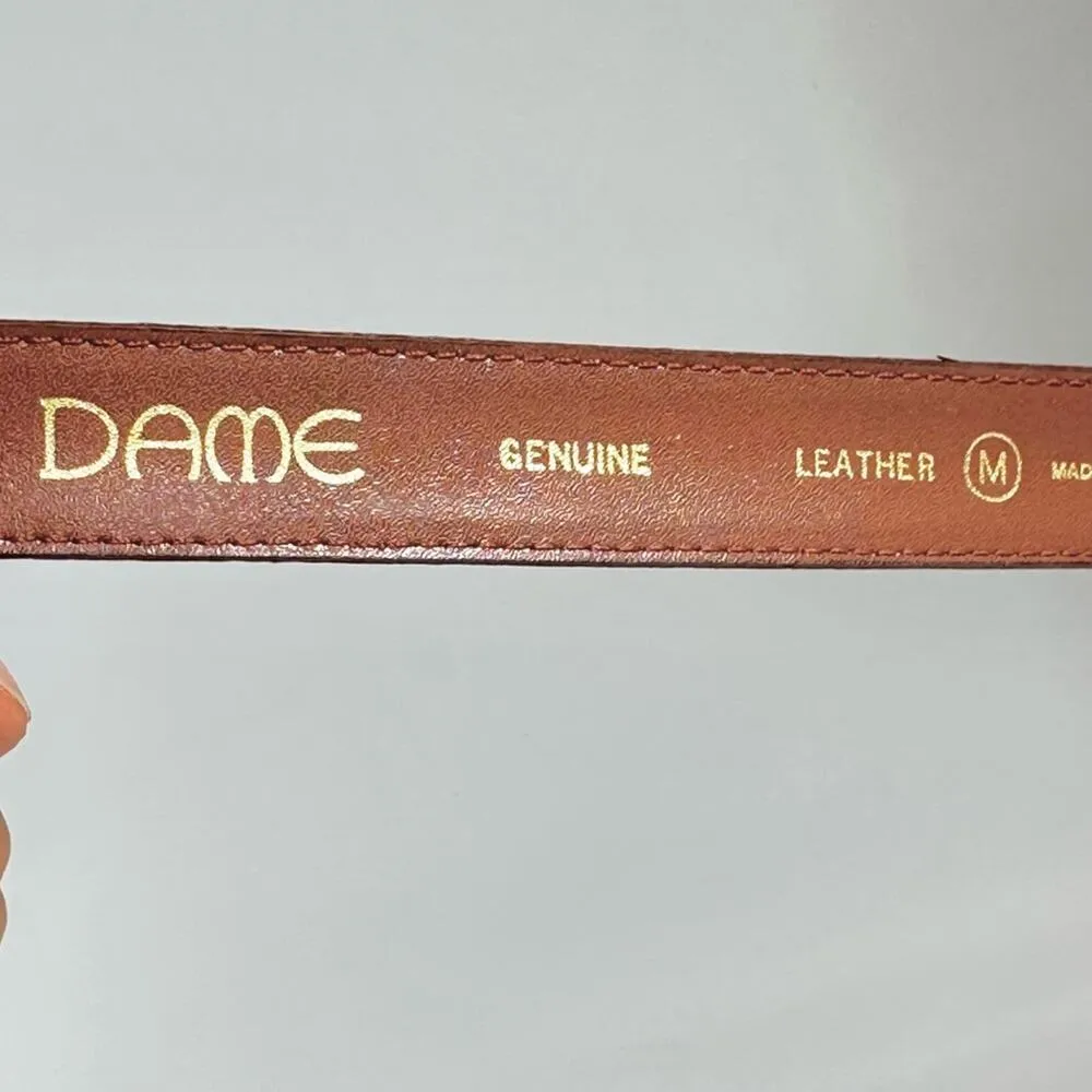 Vintage 80’s Dame Brown Leather Belt - Image 2