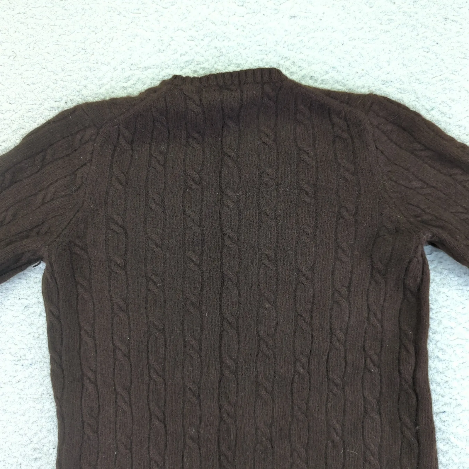 Y2K J Crew Cable Knit Merino Wool Blend Sweater Womens Medium Academia Crewneck - Image 5