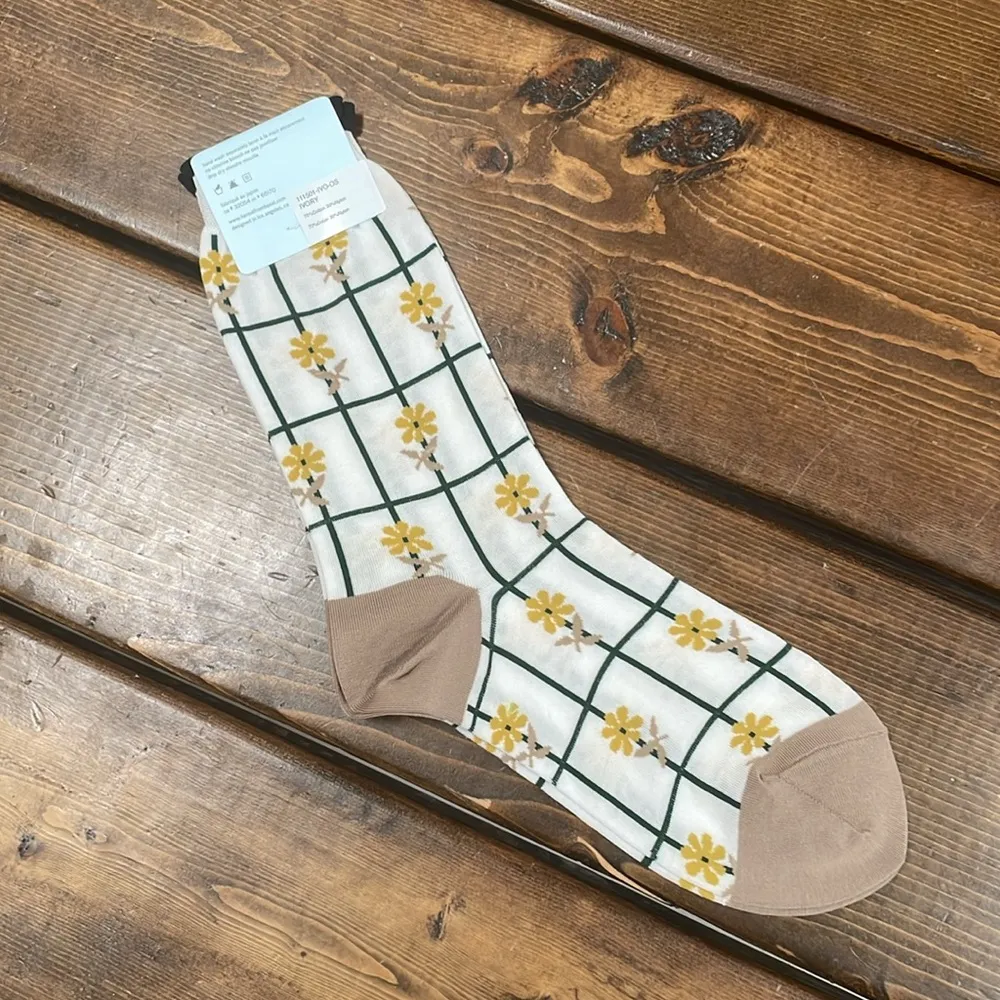 HANSEL FROM BASEL Plot Crew Socks NWT White - Image 5