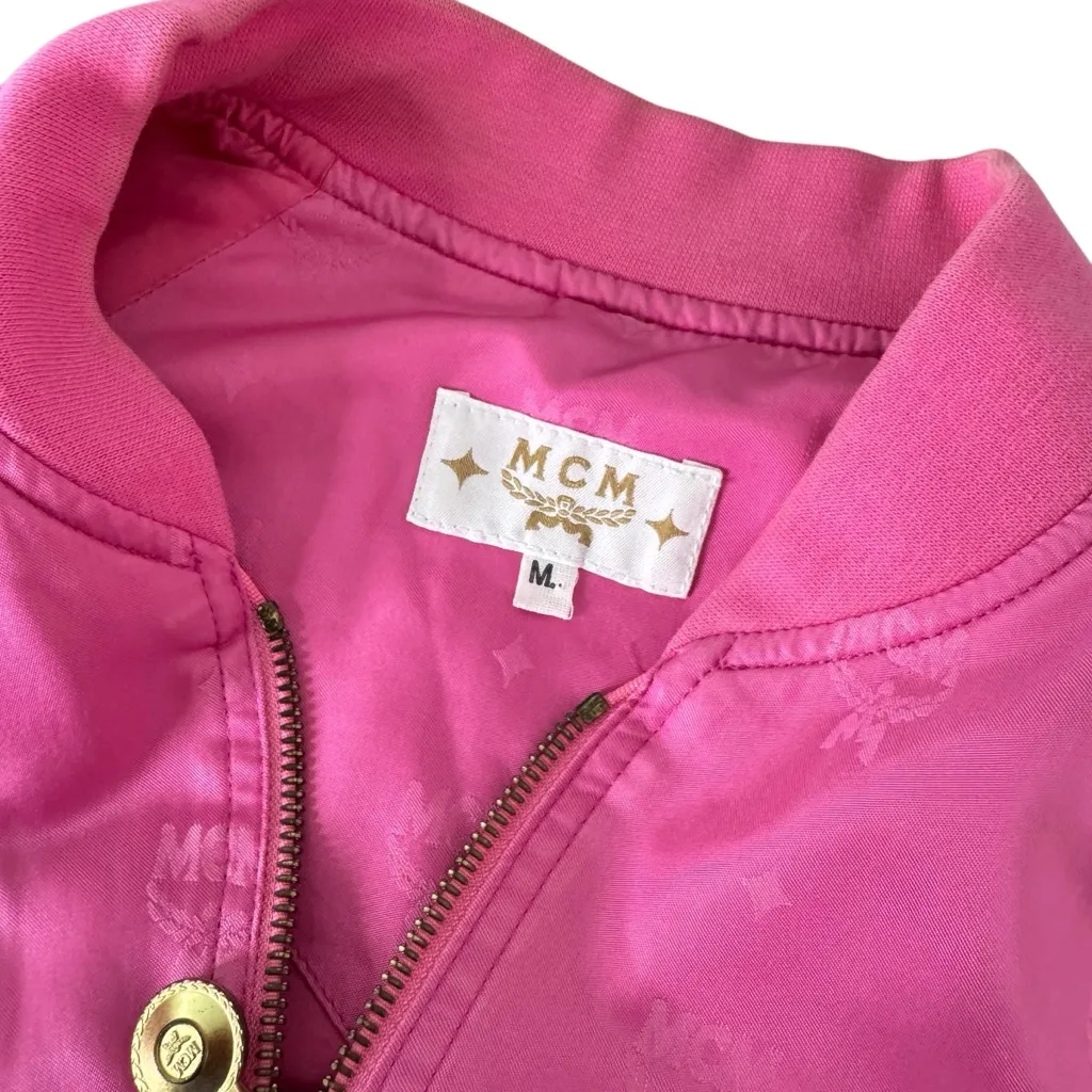 MCM  Vintage Pink Monogram Satin Tracksuit Custom Made - Image 4