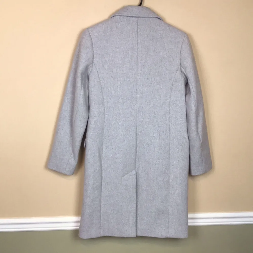 Abercrombie & Fitch Women’s Wool Blend Gray Double Breasted Long Line Pea Coat - Image 7
