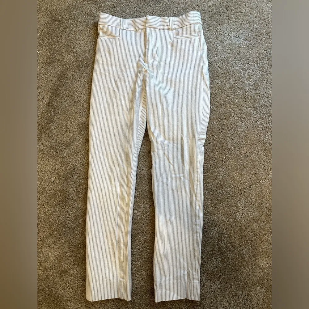Banana Republic High Rise Sloan Full Length Pant White Black Stripe - Image 3