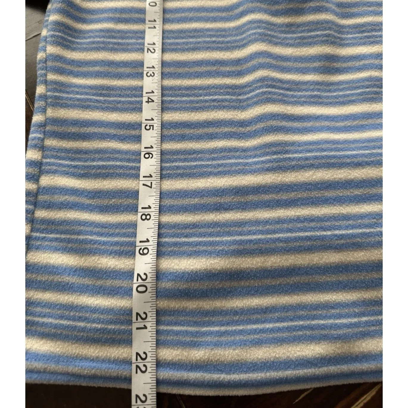 Patagonia CAPILENE VTG M 1/4 Zip Pullover Women's Blue Striped Fleece Sweater - Image 7