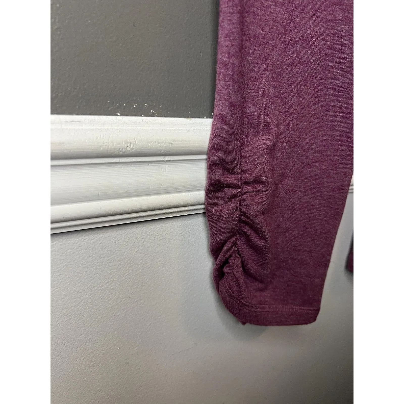 Daisy Fuentes Pants Womens Medium Purple Heather Jogger Lounge Drawstring Ruched - Image 7