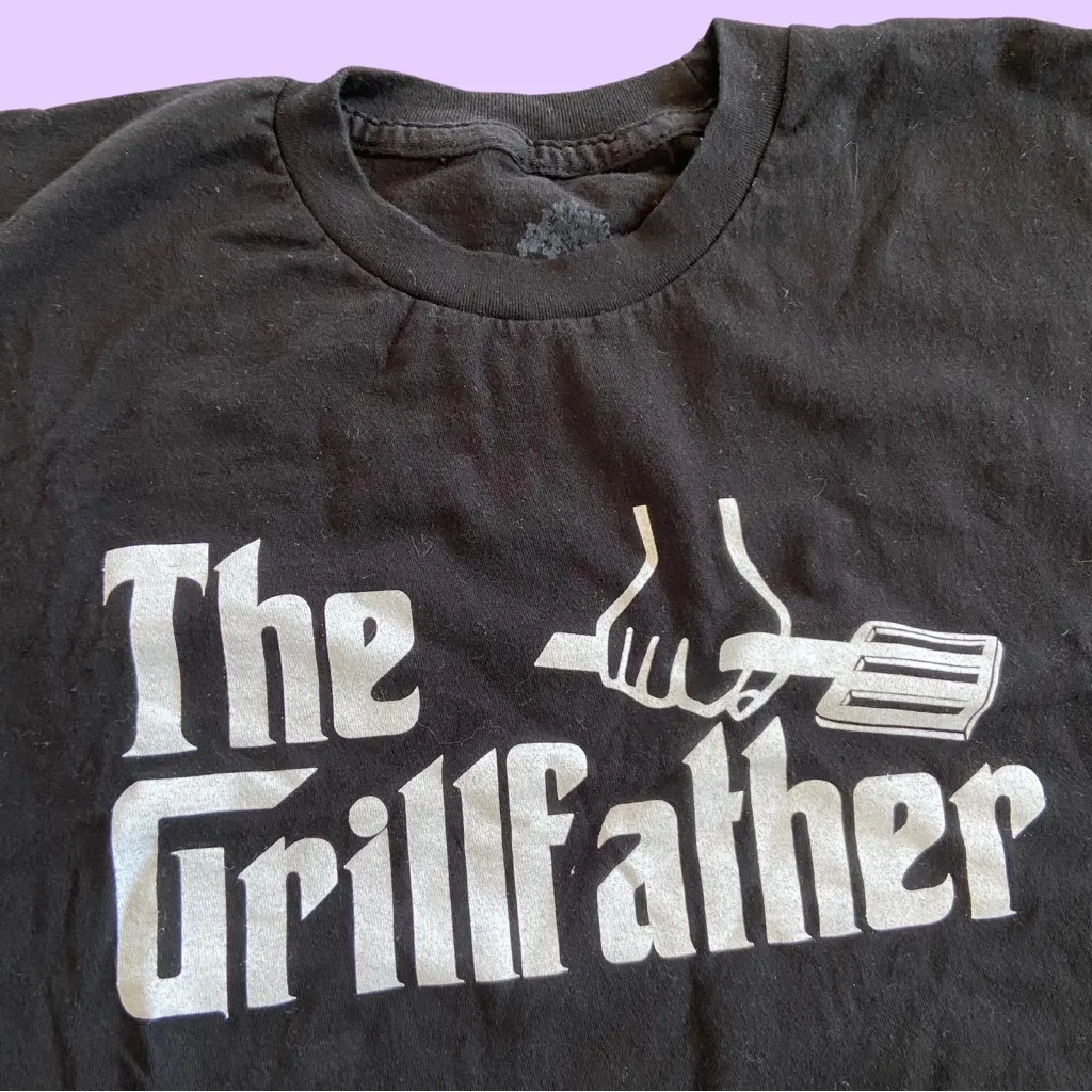 Ann Arbor Funny ‘The Grillfather’ Black and White Graphic T Shirt 🔥 Size XL - Image 2