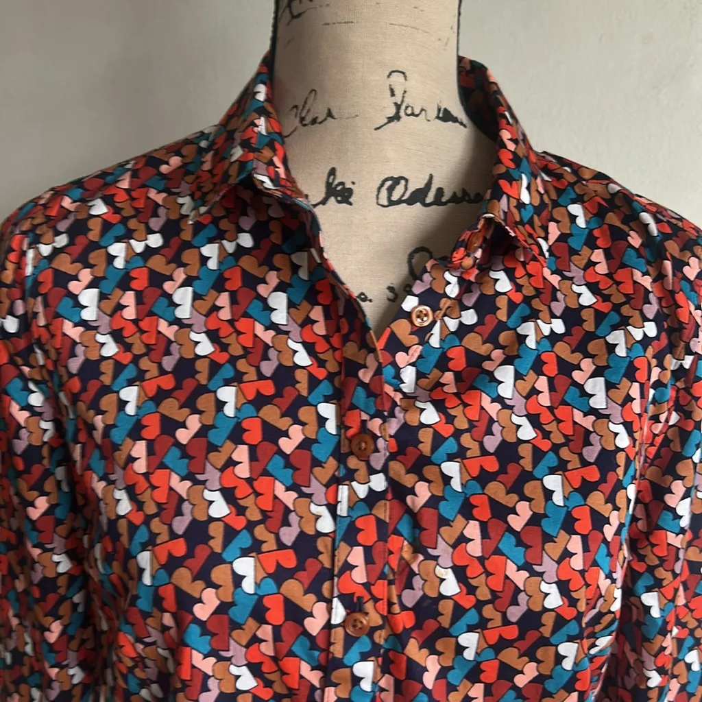 Brooks Brothers Tailored Fit Colorful B Logo Button Down Top Size 8 - Image 6