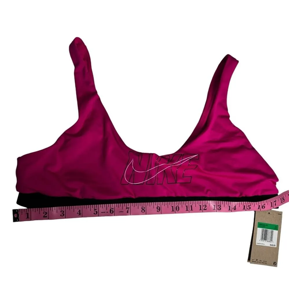 Nike Women's Athletic  Swim Pink Bikini Top Swoosh Logo Sz XL - Image 4