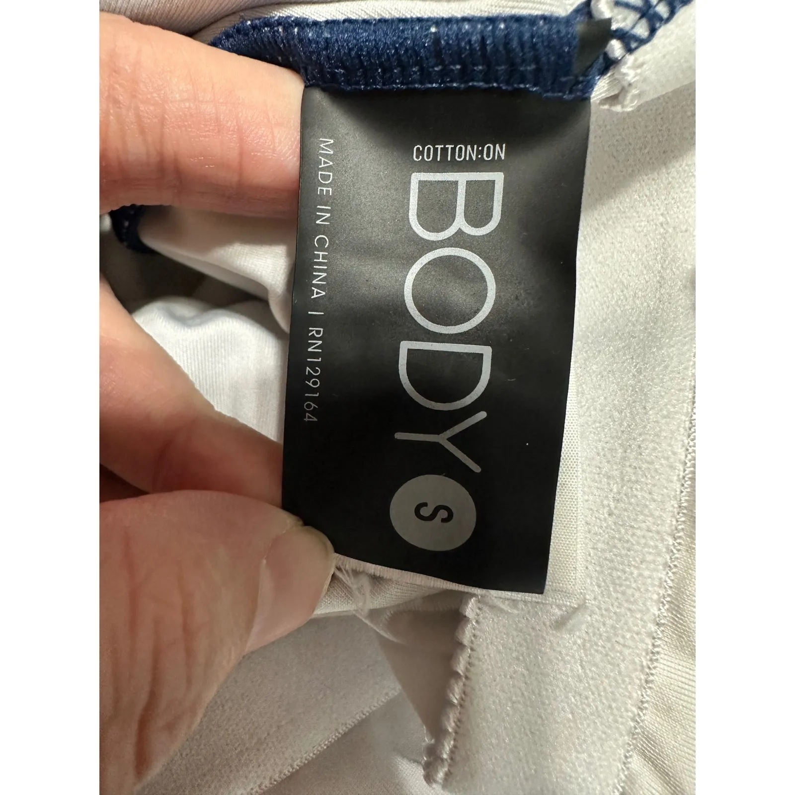 Cotton On Body Ribbed Navy Blue One Piece Swimsuit Women's Size S - Image 4