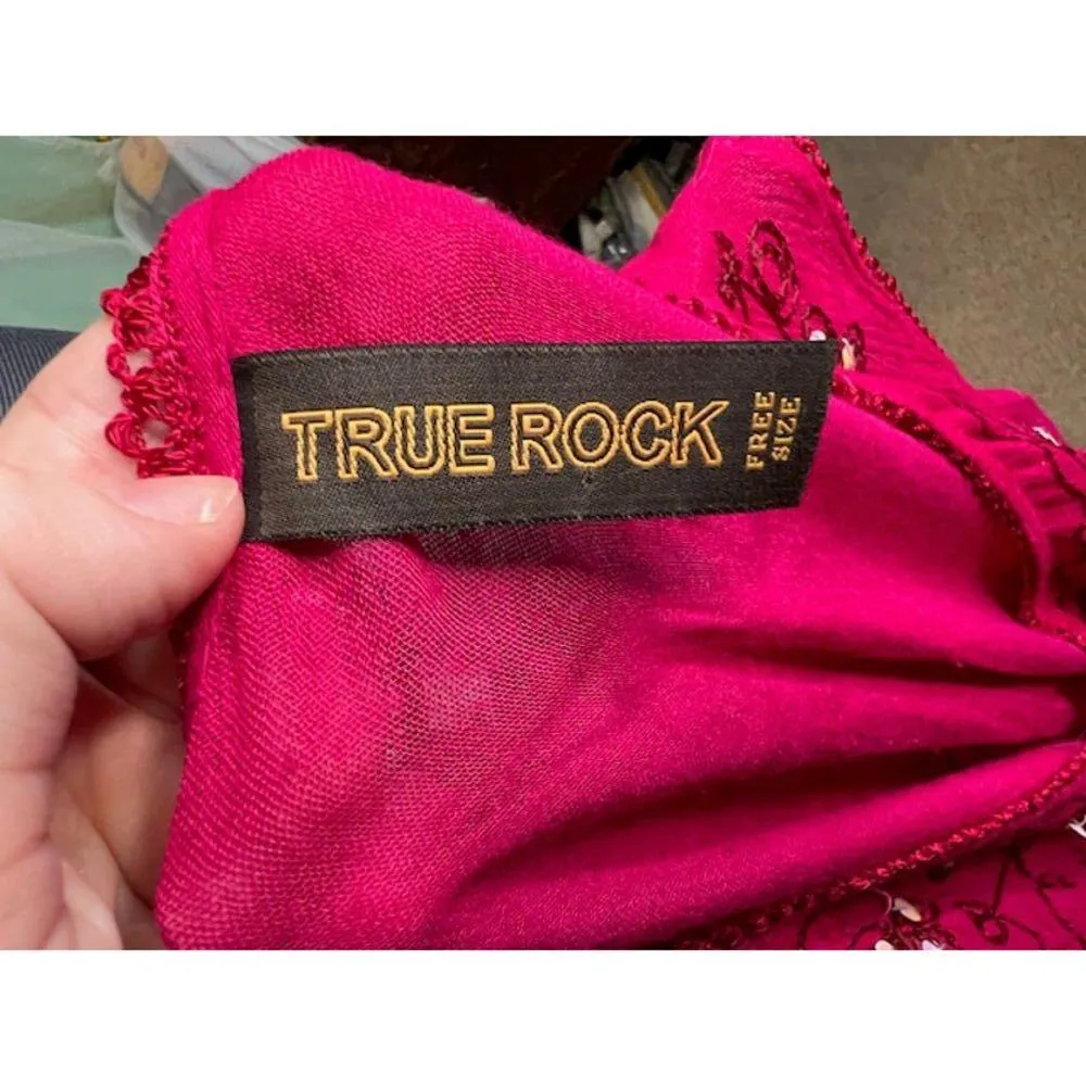 Sun dress tie dye muu muu boho pink fuchsia embroidered sequins Size XL - Image 8